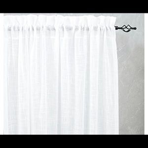 Semi Sheer Rod Pocket Curtains One Pair